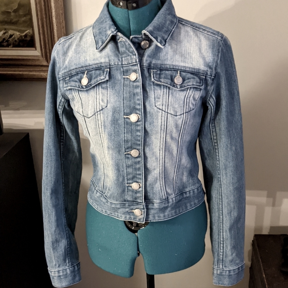 Whitewashed Jean Jacket - Size Small